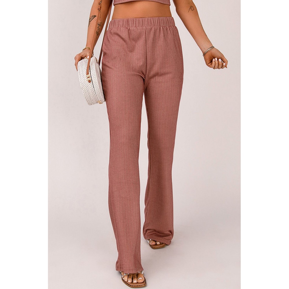 Red Striped High Waist Wide Leg Pants Red Striped High Waist Wide Leg Pants