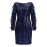 Sequin Frilled Long Sleeve Knee Length Dress