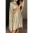 Apricot Glitter Mock Neck Cape Design Sequins Dress