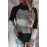 Black Highlight Colorblock Turtleneck Pullover Sweater